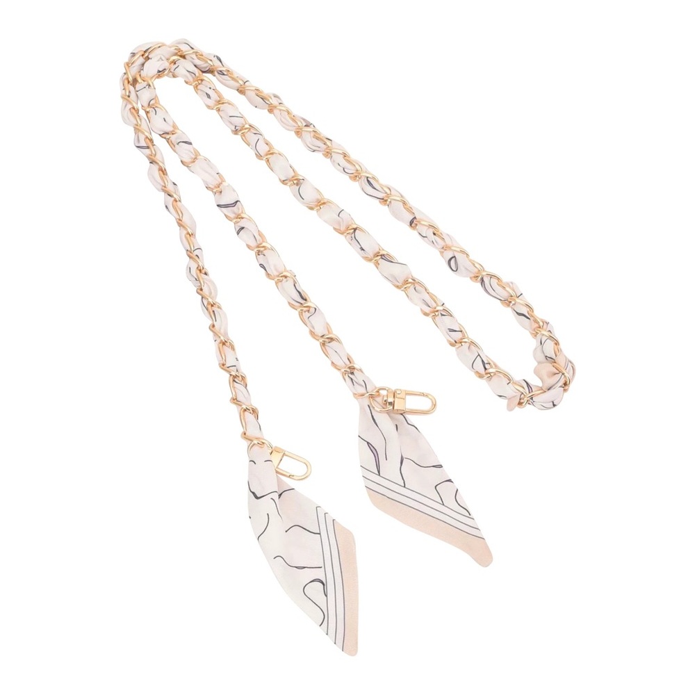 Elegant Gold and Cream Handbag Chain Strap or Phone Chain Lanyard